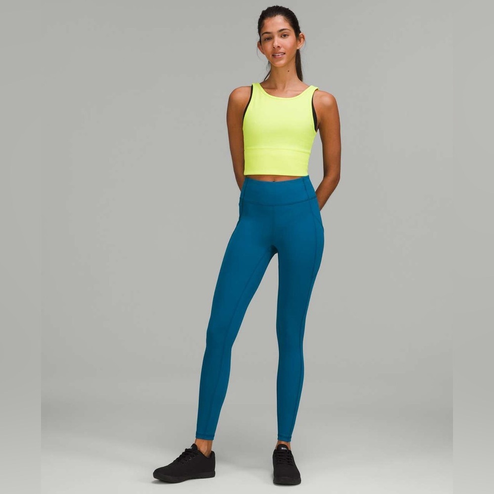 Lululemon Power Pivot Ribbed Tank Top Electric Lemon - Picture 6 of 10